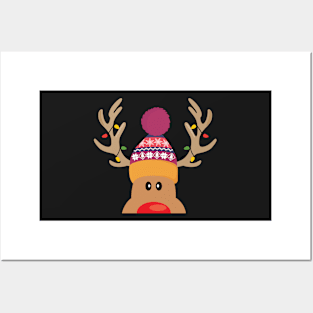 Rudolph Red Nosed Reindeer is looking at you on Christmas day Posters and Art